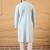 Men blue rayon blend solid embroidered straight kurta