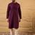 Men purple rayon blend solid embroidered straight kurta