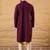 Men purple rayon blend solid embroidered straight kurta