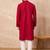 Men maroon viscose rayon solid embroidered straight kurta