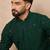 Men green viscose rayon solid embroidered straight kurta