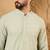 Men green rayon blend solid embroidered straight kurta