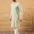 Men green rayon blend solid embroidered straight kurta