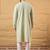 Men green rayon blend solid embroidered straight kurta