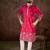 Men pink silk blend solid embroidered straight kurta with trouser