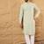 Men green rayon blend solid embroidered straight kurta