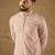 Men pink viscose rayon solid embroidered straight kurta