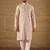 Men pink viscose rayon solid embroidered straight kurta