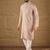 Men pink viscose rayon solid embroidered straight kurta