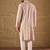 Men pink viscose rayon solid embroidered straight kurta