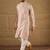 Men pink viscose rayon solid embroidered straight kurta