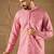 Men pink viscose rayon bandhani embroidered straight kurta