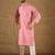 Men pink viscose rayon bandhani embroidered straight kurta