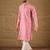 Men pink viscose rayon bandhani embroidered straight kurta