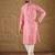 Men pink viscose rayon bandhani embroidered straight kurta