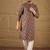 Men brown viscose rayon ethnic motifs embroidered straight kurta