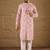 Men pink viscose rayon ethnic motifs embroidered straight kurta