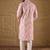 Men pink viscose rayon ethnic motifs embroidered straight kurta