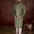 Men green silk blend ethnic motifs printed straight kurta with trouser