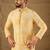 Men yellow viscose rayon shibori embroidered straight kurta