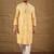 Men yellow viscose rayon shibori embroidered straight kurta