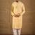 Men yellow viscose rayon shibori embroidered straight kurta