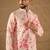 Men peach viscose rayon shibori embroidered straight kurta