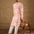 Men peach viscose rayon shibori embroidered straight kurta