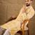 Men yellow viscose rayon shibori embroidered straight kurta