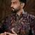 Men purple silk blend floral printed straight kurta with trouser