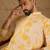 Men yellow viscose rayon shibori embroidered straight kurta