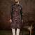 Men purple silk blend floral printed straight kurta with trouser