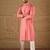 Men pink silk geometric printed straight kurta