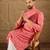 Men pink silk geometric printed straight kurta