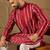 Men maroon viscose rayon ethnic motifs printed straight kurta