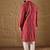 Men maroon viscose rayon ethnic motifs printed straight kurta