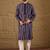 Men purple viscose rayon ethnic motifs printed straight kurta