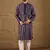 Men purple viscose rayon ethnic motifs printed straight kurta