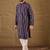 Men purple viscose rayon ethnic motifs printed straight kurta