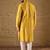 Men yellow viscose rayon ethnic motifs printed straight kurta