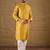 Men yellow viscose rayon ethnic motifs printed straight kurta