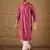 Men pink silk ethnic motifs printed straight kurta