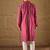 Men pink silk ethnic motifs printed straight kurta
