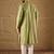 Men green silk geometric printed straight kurta