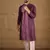 Men purple silk blend solid embroidered straight kurta