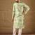 Men olive silk blend ethnic motifs embroidered straight kurta