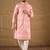 Men pink silk blend ethnic motifs embroidered straight kurta