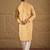 Men yellow silk blend ethnic motifs embroidered straight kurta
