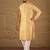 Men yellow silk blend ethnic motifs embroidered straight kurta