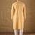Men yellow silk blend ethnic motifs embroidered straight kurta